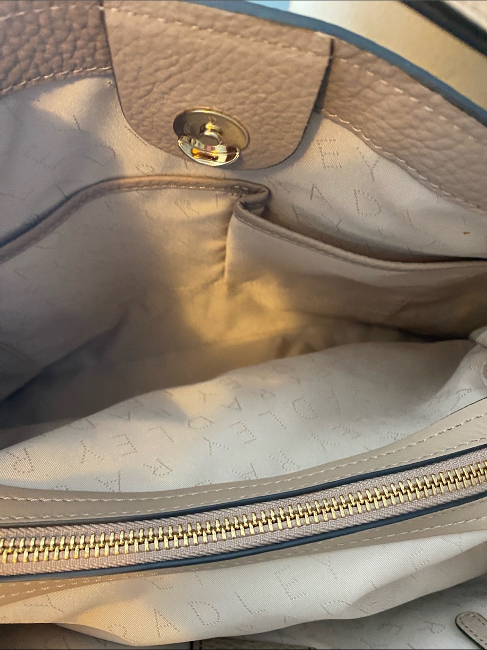 NWT RADLEY LONDON BAYLIS ROAD BEIGE LEATHER SHOULDER BAG - Picture 6 of 8